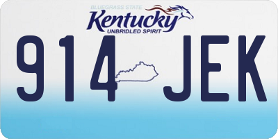 KY license plate 914JEK