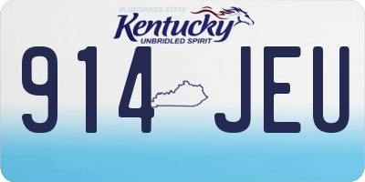 KY license plate 914JEU