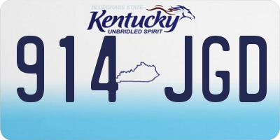 KY license plate 914JGD