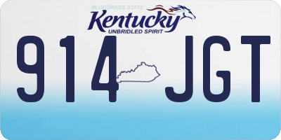 KY license plate 914JGT