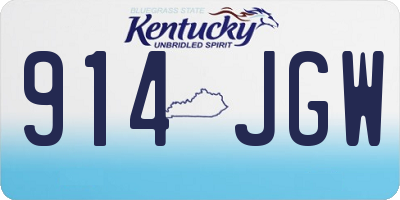 KY license plate 914JGW