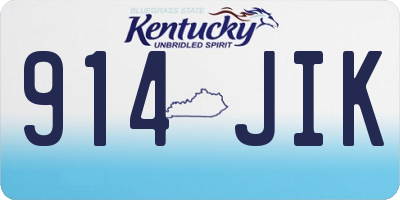 KY license plate 914JIK