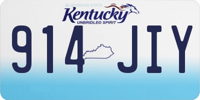 KY license plate 914JIY