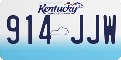 KY license plate 914JJW