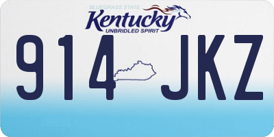 KY license plate 914JKZ