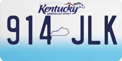 KY license plate 914JLK
