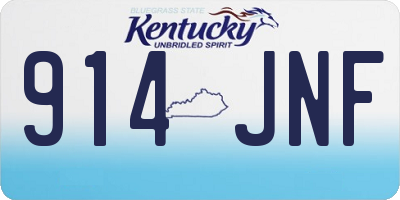 KY license plate 914JNF