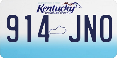 KY license plate 914JNO