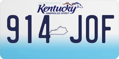 KY license plate 914JOF