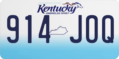 KY license plate 914JOQ