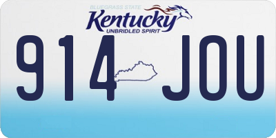 KY license plate 914JOU