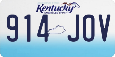 KY license plate 914JOV