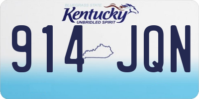 KY license plate 914JQN