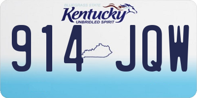 KY license plate 914JQW
