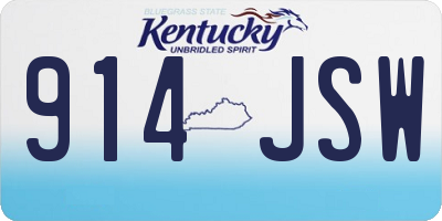 KY license plate 914JSW