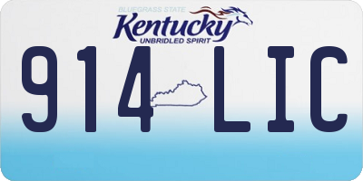 KY license plate 914LIC