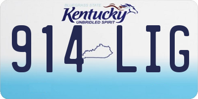 KY license plate 914LIG