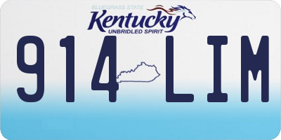 KY license plate 914LIM