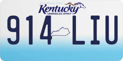 KY license plate 914LIU