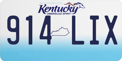 KY license plate 914LIX