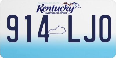 KY license plate 914LJO