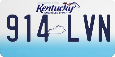 KY license plate 914LVN