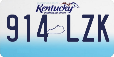KY license plate 914LZK
