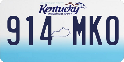 KY license plate 914MKO