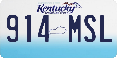 KY license plate 914MSL