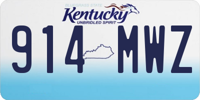 KY license plate 914MWZ