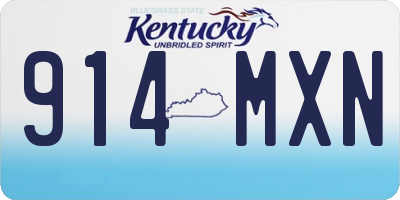 KY license plate 914MXN
