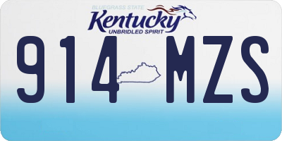 KY license plate 914MZS