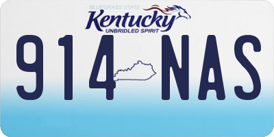 KY license plate 914NAS