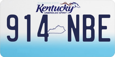 KY license plate 914NBE