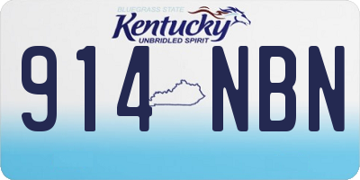 KY license plate 914NBN