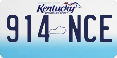 KY license plate 914NCE