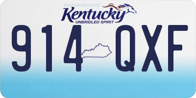 KY license plate 914QXF