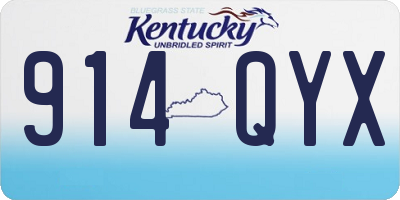 KY license plate 914QYX