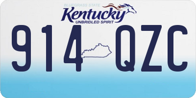 KY license plate 914QZC