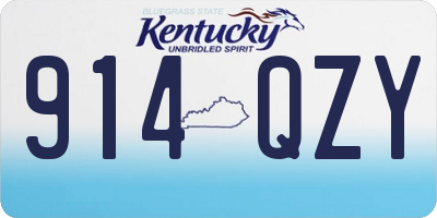 KY license plate 914QZY