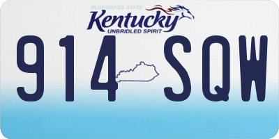 KY license plate 914SQW