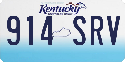 KY license plate 914SRV