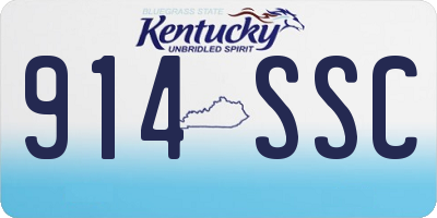 KY license plate 914SSC