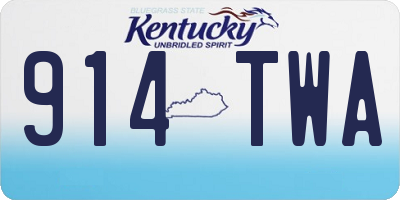 KY license plate 914TWA