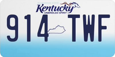 KY license plate 914TWF