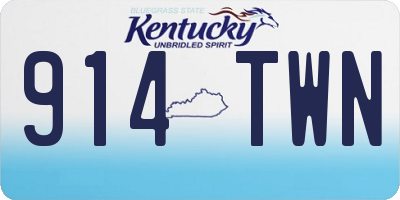 KY license plate 914TWN