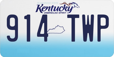 KY license plate 914TWP