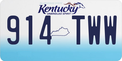 KY license plate 914TWW