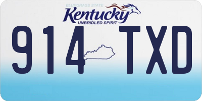KY license plate 914TXD