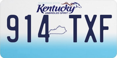 KY license plate 914TXF